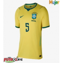 Camiseta Brasil Casemiro #5 Primera Equipación para mujer Mundial 2026 manga corta